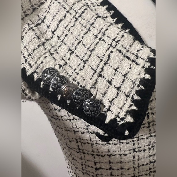 VERONICA BEARD $698 TWEED PALATINE Mini Dress Black White Long‎ Sleeve City Fall - Picture 7 of 10